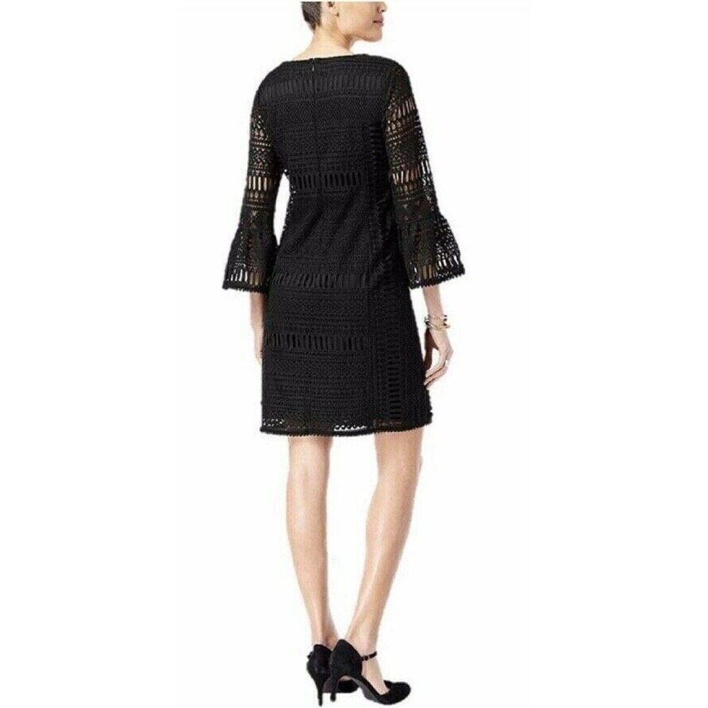 Alfani Women's Shift Dress Petite Crochet Bell Sleeve 4P - Picture 3 of 7